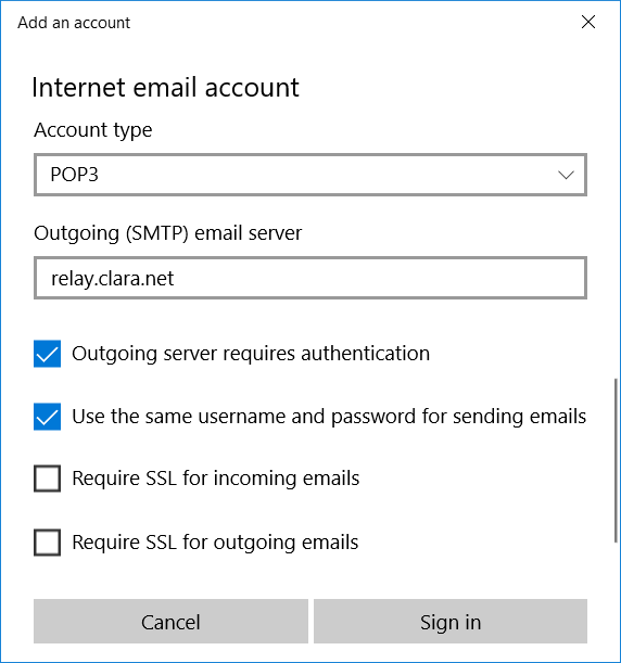hjerte Talje George Bernard Setting up Email on Windows 10 Mail (POP Mailbox) | Claranet Soho